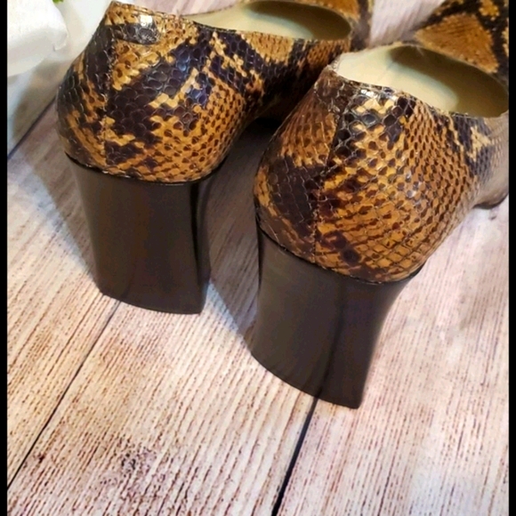 Via Spiga Snakeskin Square Toe Pump - Picture 4 of 11